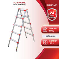 Thang nhôm gấp chữ A FUJIHOME DL-206 3-4-5-6 bậc gọn nhẹ chắc chắn - Bảo hành điện tử 24 tháng