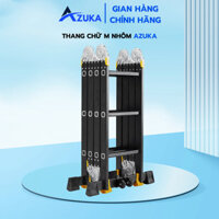 Thang Nhôm Gấp Chữ M, Có Bánh Xe - Nhập Khẩu Cao Cấp, Thang Nhôm Xếp Chữ A AZUKA