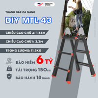 Thang nhôm gấp đa năng DIY MTL-43 chiều cao sử dụng tối đa chữ A 1.6M, chữ I 3.3M