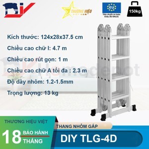 Thang nhôm gấp đoạn DIY TLG-4D