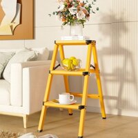 Thang Nhôm Gấp Gọn 2 Bước - Thang Chống Trượt, Dùng Gia Đình, Màu Vàng, Lightweight Step Stool Ladder