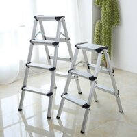 Thang Nhôm Gấp Gọn 2 Bước - Thang Chống Trượt, Dùng Gia Đình, Portable Step Stool Ladder