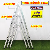 Thang nhôm gấp khóa sập tự động Nakata chữ A 1m5, 2m, 2m5. Bảo hành 2 năm