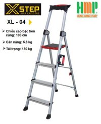 Thang nhôm ghế 4 bậc XSTEP XL-04