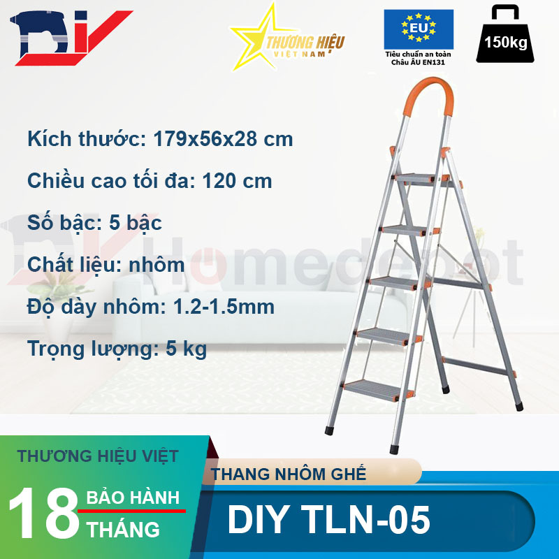 Thang nhôm ghế DIY TLN-05