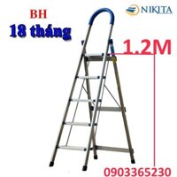 Thang nhôm ghế tay vịn 1,2m Nikita DL05 Hàng chính hãng.