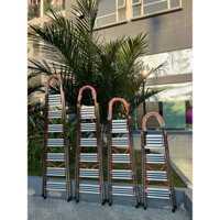 Thang nhôm ghế tay vịn chữ A TOMOKO  bản to 3 4 5 6 7 Bậc   thang gấp inox 304 xếp gọn tải trọng 150kg