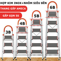 Thang Nhôm Ghế Tay Vịn Chữ A Xếp Gọn 3 -7 Bậc Ameca,Thang Rút Inox Gấp Gọn Siêu Cứng Nhật Bản MKS027