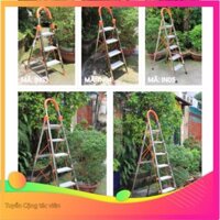 Thang nhôm ghế tay vịn khung inox NIKITA 3,4,5,6,7 bậc chiều cao 0.7 đến 1.7m; chính hãng Nikita NKT- BH 24 tháng