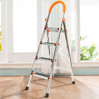 Thang Nhôm Gia Đình 5 Bậc, Thang Inox Gấp Gọn Chữ A Siêu Chắc Chắn Thương Hiệu AMECA Nhật Bản