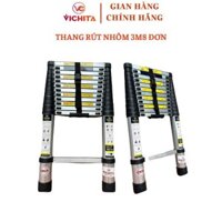 [Thang Nhôm Nguyên Khối] Thang Nhôm Rút Đơn VICHITA 3M8 - Sản phẩm được bảo hành 2 năm và được tặng 2 chốt khóa thang