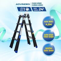 Thang Nhôm nhập khẩu 4 Đoạn ADVINDEQ AML44 Gấp và rút đa năng - Cao tối đa 4,5m - Gấp nhiều tư thế