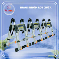 Thang Nhôm Rút Chữ A 3,8m - 4,4m - 5m - 5,6m - 6,6m VICHITA - Thang Rút Nhôm Nhập Khẩu Chính Hãng - Tặng 2 Chốt Thang