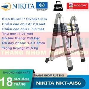 Thang nhôm rút chữ A Nikita AI56