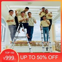 Thang nhôm rút chữ A Sumika SK560D, Thang Rút Nhôm Sumika, Công Nghệ Nhật Bản (2.8m + 5.6m ) - tải 300kg, BH 24 tháng