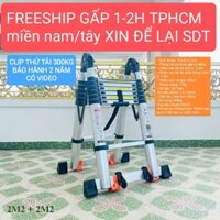 Thang nhôm rút đôi chữ A cao 2m2 Sumika cho mọi công trình - Freeship gấp 1-2H TPHCM BD LA ( để lại số zl)