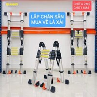 Thang nhôm rút đôi chữ A Sumika 2m2+2m2 tải trọng 300Kg - Bao giao gấp TPHCM 1-2H
