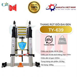 Thang nhôm rút đôi Nakata TY-639
