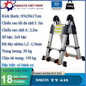Thang nhôm rút đôi Nakata TY-638