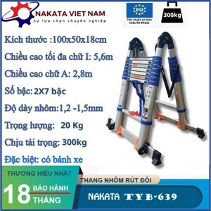 Thang nhôm rút đôi Nakata TYB-639