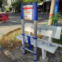 Thang nhôm rút đơn 5m ống liền khối có rút thủy lực