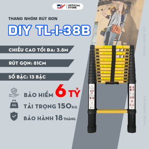 Thang nhôm rút đơn DIY TL-I-38B - 3.8m