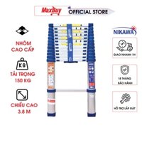 Thang nhôm rút đơn gấp gọn Nikawa NK-38 NEW 3,8m, nhập khẩu Nhật Bản, bảo hành chính hãng 18 tháng