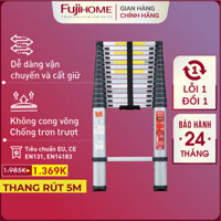 Thang nhôm rút đơn Nhập Khẩu 3,8m - 4,4m - 5m gấp gọn FUJIHOME, thang rút đa năng telescopic ladder
