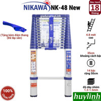 Thang nhôm rút đơn Nikawa [NK-44 - 4.4 mét] - [NK-48 NEW - 4.8 mét] [NK-50 - 5 mét] - Tặng đệm cao su - Hàng chính hãng