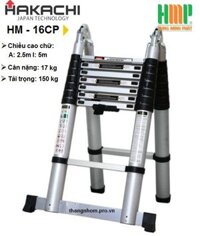 Thang nhôm rút gọn chữ A Hakachi HM-16CP