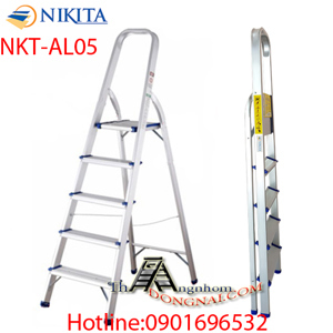 Thang nhôm tay vịn 5 bậc Nikita NKT-AL05
