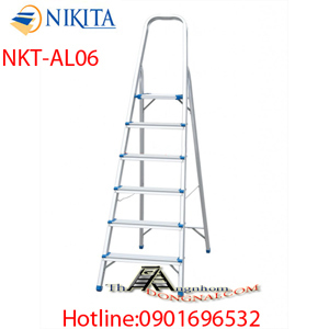 Thang nhôm tay vịn 6 bậc Nikita NKT-AL06