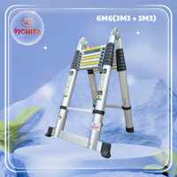 Thang Nhôm Xếp Chữ A VICHITA, Thang Rút Nhôm 6.6M (3.3M+3.3M) Tặng 2 Chốt Thang Nhôm