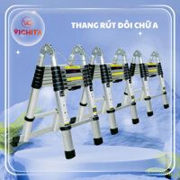 Thang Nhôm Xếp VICHITA, Thang Rút Chữ A Từ (3.8M - 6.6M) Bản Tiêu Chuẩn Nhập Khẩu + Tặng 2 Chốt Thang Nhôm