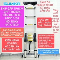 Thang rút 5m nhôm sửa chữa gia đình kèm thanh cân bằng
