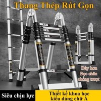 Thang rút chữ A thang gấp gọn thép carbon thiết kế linh hoạt chắn chắn chịu lực tốt chống lắc chống trượt