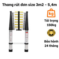 Thang Rút Nhôm Inox I Nhập Khẩu Thang Rút Đơn Gấp Gọn Chất Liệu Nhôm Inox Cao 3.2M 3.8M 4.1M 4.4M 5.0M 5.4M