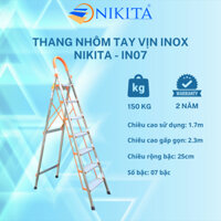 Thang tay vịn, thang ghế khung inox, thang nhôm ghế chữ A NIKITA - IN07 (cao 1.7m) - NIKITA OUTLET