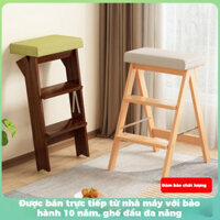Thang Xếp Gỗ Nguyên Khối Gia Dụng, Ghế Dài Nhà Bếp Cao Đa Năng, Thang Di Động