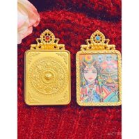 Thangka Vòng cổ phong cách retro Hồ Ly Chín Đuôi năm Chúa Xanh Tara Văn Thù Bồ Tát Zakilam Mặt dây chuyền