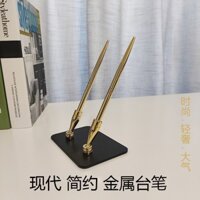 Thanh bút cố định để bàn, bút gel kim loại đôi đơn giản cao cấp, bút ký sang trọng nhẹ cho văn phòng, bàn học PTB3