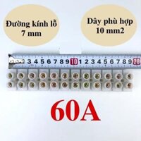 Thanh Cầu Đấu Nhựa Nối Điện 12 Mắt,cầu đấu điện 12P domino - 60A