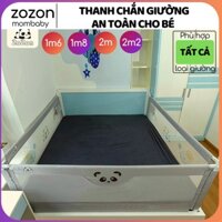 Thanh chắn giường cho bé chặn giường an toàn 1m6 1m8 2m 2m2 (giá 1 thanh) Zozon chính hãng "