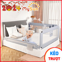 Thanh chắn giường dạng trượt cho bé 1m2 1m5 1m8 1m9 2m2 tấm khung thép an toàn MySun