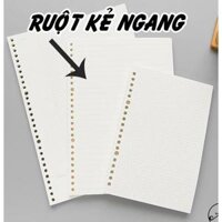 Thanh còng nhựa, bìa lá rời nhựa, ruột sổ còng giấy refill kẻ ngang caro chấm bi A4 A5 B5, phân trang - SF Ruột lined 20 tờ - A5 20 lỗ