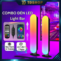 Thanh đèn LED light bar 2 thanh nháy theo nhạc kèm remote trang trí PC & tivi và decor phòng cực kì đẹp, có APP.