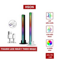Thanh đèn LED RGB 16 triệu màu điều khiển bằng giọng nói app điện thoại, đèn led HSON cảm biến âm thanh, nháy theo nhạc