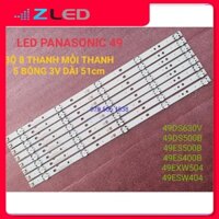 THANH ĐÈN LED TIVI  PANASONIC 49DS630 49DS500 49ES500 49EXW504 49ESW404 HÀNG MỚI 100%, BỘ 8 THANH, MỖI THANH 5 BÓNG 3V