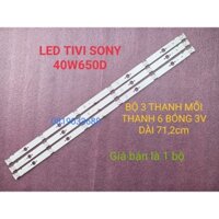 THANH ĐÈN LED TIVI SONY KDL- 40W650D HÀNG MỚI 100%, BỘ 3 THANH, MỖI THANH 6 BÓNG, MỖI BÓNG 3V, DÀI 71,2cm