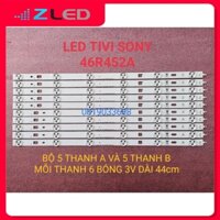 THANH ĐÈN LED TIVI SONY 46R452A LG Innotek 46inch NDSOEM A B TYPE REV0.1 2013 HÀNG MỚI 100%, BỘ 5 THANH A VÀ 5 THANH B